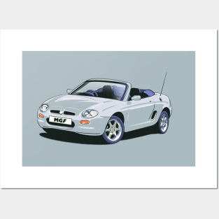 MG MGF Wedgewood Blue Car Posters and Art